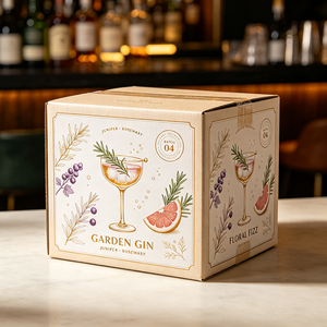Boîte à cocktails tropicaux personnalisée, esthétique, imprimée en offset, livraison express 72H, emballage en carton recyclable pour fêtes - Product Image 1