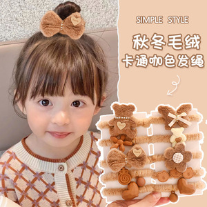 Juego de 5 Accesorios para el Cabello de Invierno 2023, con Diseño de Flores <span class=keywords><strong>y</strong></span> Dibujos Animados, Bonitos <span class=keywords><strong>y</strong></span> Modernos, Anillos para el Cabello, Coleteros para Niñas, Gran Venta - Product Image 3