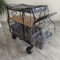 Chariot pliable d'extérieur avec auvent transparent, chariot pliable pour enfant