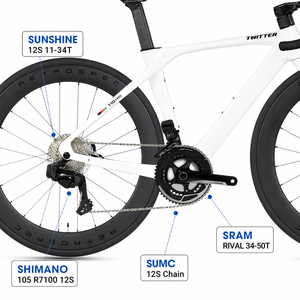 จักรยานเสือหมอบคาร์บอนเต็มคัน น้ำหนัก 8.8 กก. 24 สปีด ขนาดล้อ 700C โครงคาร์บอนแบบแอโร แฮนด์บาร์แบบซ่อนสาย เบรกดิสก์ไฮดรอลิก SRAM <span class=keywords><strong>RIVAL</strong></span> - Product Image 4