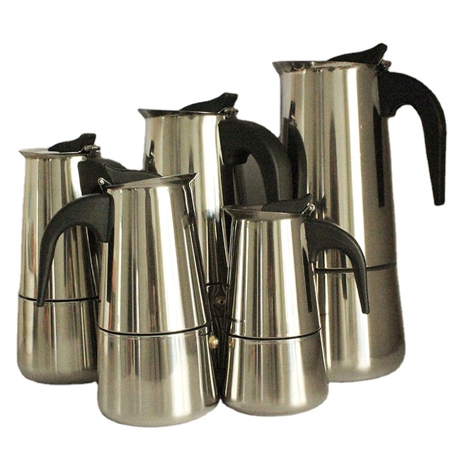 Stainless Steel Silver Color Espresso Coffee Maker Cup Stovetop Coffee Maker Pot
