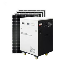 Kit maison portable personnalisé 1000w-7000w Ups 2kw 3 Kw 24v 48v système d'alimentation d'éclairage solaire pour réfrigérateur ordinateur ventilateur et lumière de télévision