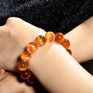 <span class=keywords><strong>Bracelet</strong></span> en cuivre naturel <span class=keywords><strong>brésilien</strong></span>, 12mm, de haute qualité, en cuivre oeil de chat en cuivre rutilé, pour hommes et femmes, cristal de richesse - Product Image 5