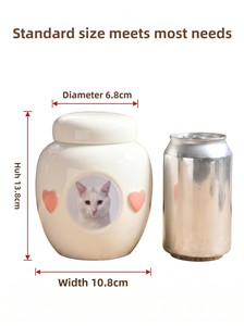 Urnes funéraires en céramique personnalisées faites à la main avec <span class=keywords><strong>photo</strong></span> pour cendres d'animaux de compagnie, chiens, chats bien-aimés, élégantes urnes de crémation, souvenirs commémoratifs - Product Image 6