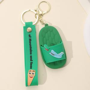 Grenz überschreitende beliebte Shanhaijing Gummi umwelt freundliche digitale Foto Cartoon Schlüssel bund Slipper-Stil Anhänger Zink legierung angepasst - Product Image 4