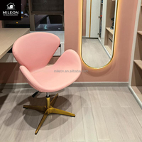 Fauteuil simple nordique en cuir et tissu, pivotant, relevable, pour hôtel, restaurant, négociation, ordinateur, détente, fauteuil en métal et flanelle