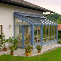 Serre personnalisée au design moderne, imperméable, en aluminium, avec verre trempé triangulaire, à économie d'énergie, alimentée à l'énergie solaire