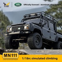 Kit de voiture RC tout-terrain AiJH MN 111 modèle 1:18, camion RC assemblé, professionnel, 4x4, avec éclairage LED, métal