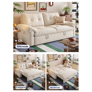 <span class=keywords><strong>Canapé</strong></span>-lit Pashaman détachable et lavable avec cadre en bois de pin, idéal pour salon et <span class=keywords><strong>petit</strong></span> appartement, <span class=keywords><strong>canapé</strong></span> nuage pliable double usage - Product Image 4