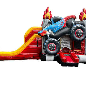 Castillo inflable con tobogán para alquiler comercial en fiestas al aire libre - Product Image 1