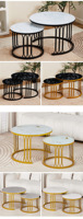 Table basse ronde en métal moderne et simple pour la réception à domicile, ensemble de tables d'appoint combinables de grande et petite taille pour salon et canapé