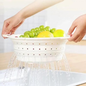 Panier de lavage pliable rond en silicone pour légumes, fruits et pâtes, idéal pour la vente en gros domestique - Product Image 2