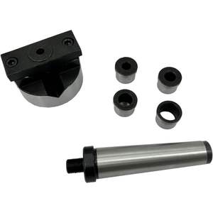 Adaptateur de perçage en V ASSORTS pour tour à métaux, perçage de barres, conique Morse MT3, acier à outils, rainure en spirale, finition en métal noir époxy - Product Image 1