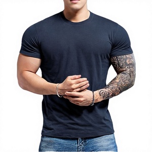 T-shirts de sport pour hommes en polyester 95% de haute qualité, à séchage rapide, personnalisables, unis, respirants, décontractés, pour la salle de sport, été, 180 g/m² - Product Image 3