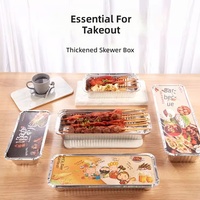 Boîte repas rectangulaire jetable en aluminium avec couvercle pour barbecue à emporter, conteneur de livraison personnalisable