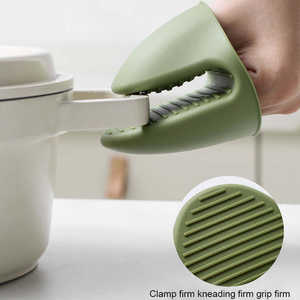 Groothandel M/L Maat Siliconen Oven Handschoenen Met Houder Geïsoleerde Vinger Babybedjes Antislip Magnetron Siliconen Anti-Verbranding Oven Handschoenen - Product Image 4