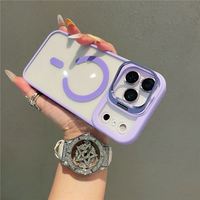 Étui pliable avec support magnétique en métal invisible pour iPhone 15 12 14 16 17, protection d'appareil photo en verre trempé