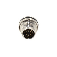 Connecteur de câblage mâle étanche IP67 M16D-G19-BH à 19 broches avec filetage et laiton plaqué or