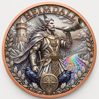 Koin Dewa Penjaga Heimdall dari Tembaga Murni 999 1 oz, Relief Tinggi, Anti UV, Mirip Karya Seni Mitologi Norse, Kerajinan Logam