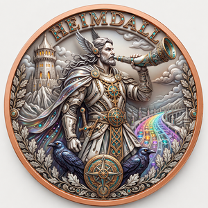 Moneda de 1 onza de cobre fino 999 electrochapado con diseño de <span class=keywords><strong>Heimdall</strong></span>, Dios Guardián, en alto relieve, con efecto UV a prueba de desgaste, impresa con letterpress, artesanía metálica. - Product Image 2