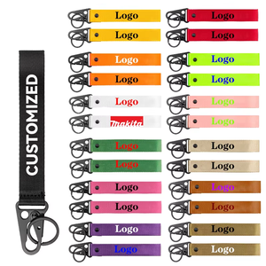 Customized Outdoor Multifunctional Short Lanyard Popular Metal Eagle Hook Keychain Nylon Screen Printed Logo Wrist Lanyard