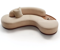 Modernes Weißes Konvertierbares Polstersofa-Set Geschwungenes 3-Sitzer Stoffsofa für Apartment, Hotel & Villa Wohnzimmer