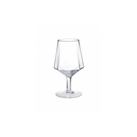 Verre à Cognac Hexagonal 420ml en Cristal avec Pied, Coupe à Vin Ronde et Gobelet à Cognac Intégré