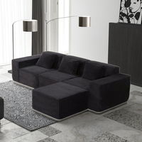 Ensemble de canapés modulaires modernes et minimalistes personnalisables OEM/ODM - Canapé en forme de L 3 places, éponge hautement élastique, villas/hôtels/résidences