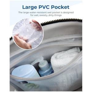 Sac de sport unisexe en coton grande capacité avec compartiment à chaussures et fermeture éclair, sac de voyage à bandoulière tendance - Product Image 4