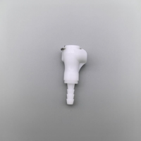 Raccord rapide en plastique blanc pour tuyau d'eau/air, à visser, avec valve, en acétal naturel, pour tuyaux de 1/4 ", 3/16 ", 3/8 ", pression 0,8 BAR