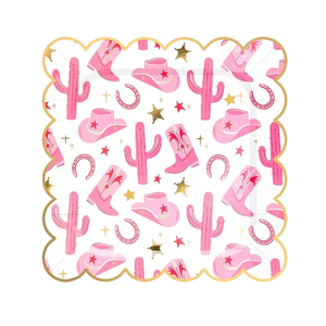 Juego de Vajilla Personalizado DAMAI con Temática de Vaquera Rosa para Fiestas Infantiles, Platos de Papel de Vaquero para Decoración de Fiestas de Cumpleaños - Product Image 5
