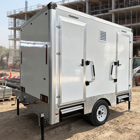 Trailer Toilet Portabel Mewah untuk Berkemah di Luar Ruangan, Trailer Kamar Mandi Umum Bergerak