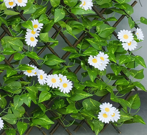 Wholesale Heat Treated Wood Security Fence Panels Artificial <strong>Leaf</strong> &amp; Flower Vines <strong>Trellis</strong> Grass Panels for Outdoor Garden Walls - Product Image 4