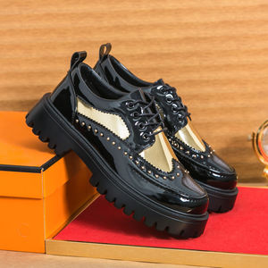<span class=keywords><strong>Scarpe</strong></span> Eleganti da Uomo in Pelle per Ufficio, Nuovo Stile 2026, Punta Tonda, Suola Spessa, con Rialzo Interno, Stile Britannico, Taglie <span class=keywords><strong>Grandi</strong></span> - Product Image 2