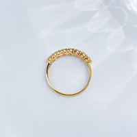 Bague Éternité Ronde en Diamant de Laboratoire Scintillant, Plaqué Or Jaune 18K, pour Femme, Bijou Fin pour Fiançailles et Mariage