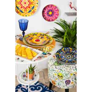 Sous-plat en céramique Excelsa Calavera 16x1x16 cm Multicolore Modèle 65311 Fabriqué en Chine pour ustensiles de cuisine - Product Image 4