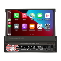 Radio Universal de Coche con Pantalla Táctil de 1 DIN, Reproductor MP5 con Carga Rápida, Carplay, Android Auto, Estéreo de Coche 1 DIN con Pantalla Abatible