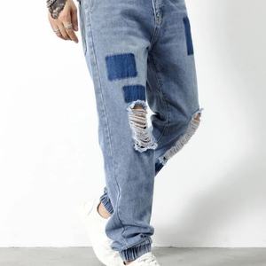 Wholesale Custom Men's Ripped Stitching <b>Jogging</b> Jeans Street Wind Ripped Stitching Boys Jeans - Product Image 5