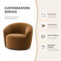 Fauteuil pivotant rembourré sur mesure, canapé individuel de luxe moderne avec base rotative à 360 degrés pour hôtel de charme