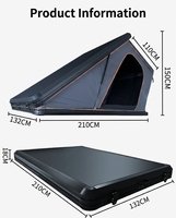 Tente de toit rigide dernière génération, coque noire mate, avec échelle pour SUV, pour le camping en extérieur