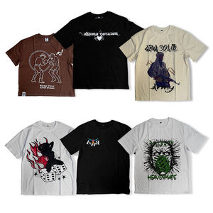 เสื้อยืดสตรีทแวร์คุณภาพสูง ผ้าฝ้ายถัก 100% ประดับลูกปัด เป็นมิตรกับสิ่งแวดล้อม ระบายอากาศได้ดี สำหรับงานออกแบบกราฟิกขนาดใหญ่พิเศษตามสั่ง - Product Image 2