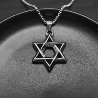 Collier gothique punk hexagramme vintage, chaîne en acier inoxydable 316l, accessoires luxueux imperméables pour hommes MGXL451