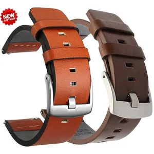 20mm 22mm Watch band Quick release Leather Strap for Samsung Galaxy Watch 3 Active2 40 44mm huawei watch gt 2 WatchBand 18 24mm