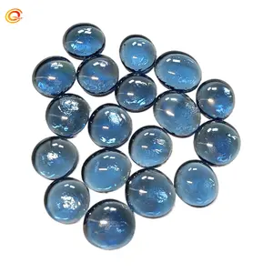 Buen precio 17*19mm cuentas de vidrio planas azul claro para chimenea paisajismo mantillo de vidrio