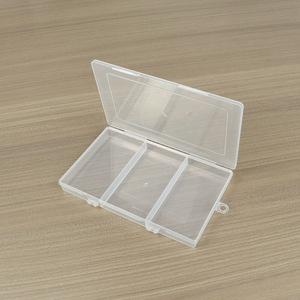 Transparent PP Plastic Storage Box 15.5x9.6x1.5cm 3 Compartment Rectangular For Fishing Gear Sewing Tools Rubber Bands Beads - Product Image 2