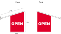 Drapeaux promotionnels avec mât de drapeau, support mural et support, résistants aux UV et durables pour la publicité en magasin de détail