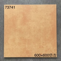Carrelage Céramique Rustique Émaillé Antidérapant Antibactérien Jaune Brun Mat 600x600mm pour Intérieur et Extérieur