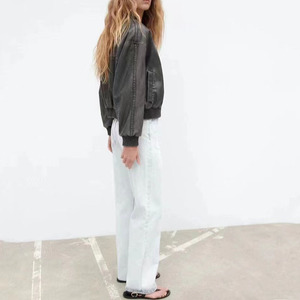 ZATRHMBM, ropa de <span class=keywords><strong>mujer</strong></span> de otoño e <span class=keywords><strong>invierno</strong></span>, nueva <span class=keywords><strong>moda</strong></span> <span class=keywords><strong>2023</strong></span>, Chaqueta de algodón de imitación lavada, abrigo Retro Con cremallera larga - Product Image 6
