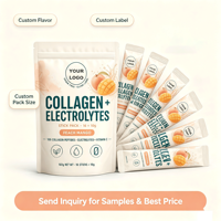 Poudre de Collagène et Électrolytes 10g – Peptides de Collagène Hydrolysés par Sachet – Mélange Hydratant Sans Sucre pour la Peau et les Articulations