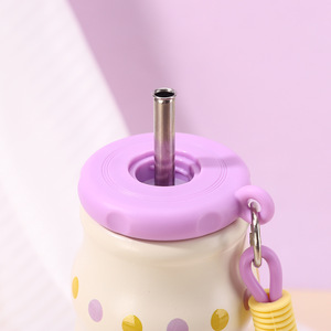 Kawaii Animal 500ml Leakproof Double Wall Vacuum Flask 316 Stainless Steel Insulated Thermos <strong>Water</strong> <strong>Bottle</strong> <strong>Infuser</strong>/Straw for - Product Image 6